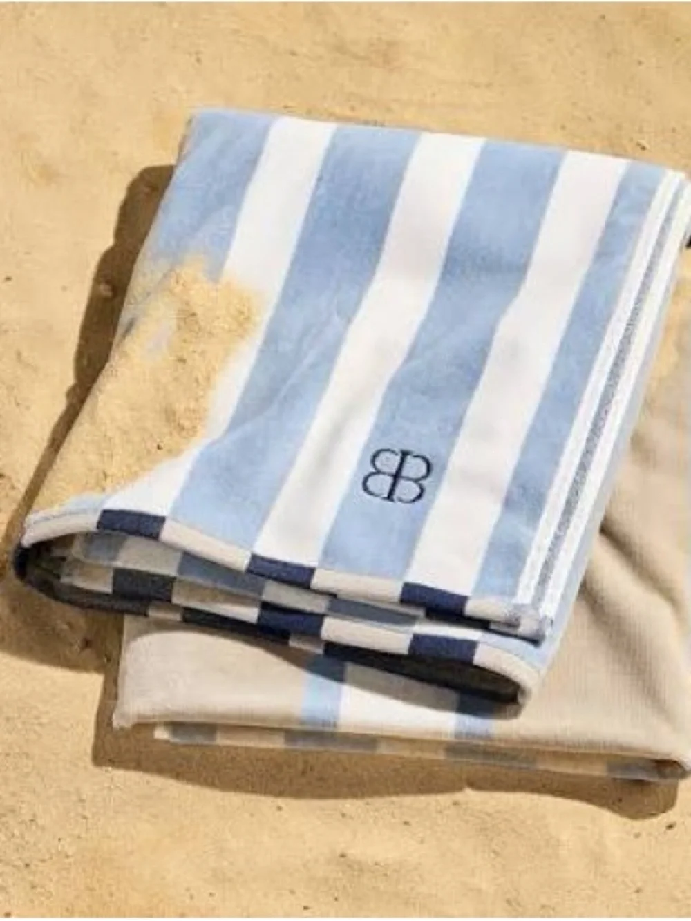 Boll & Branch Hydrangea Harbor Stripe beach towel 🏝️